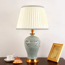Книги по искусству китайский фарфор керамический светильник Настольный спальня гостиная Свадебные настольная лампа Цзиндэчжэнь синий белый Ретро лампа настольная