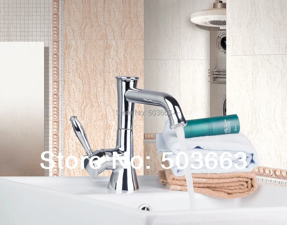 Newly Construction Real Estate Kitchen Chrome Basin Sink Single Handle Deck Mounted Vanity Vessel MF 1140