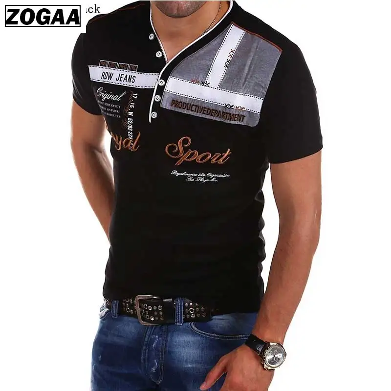 

Lake Blue Men T-shirt V-neck Short Sleeve 2018 Fashion Letter Printer Cotton New Top Tee Male T Shirt Clothing big size XXXXl