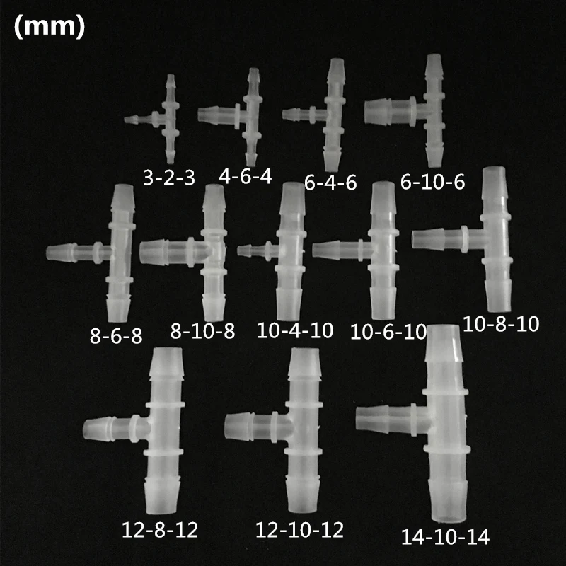 1 шт. 3 мм-14 мм PP пластиковый Переходный тройник разъем для силиконовой трубки мягкий шланг Соединительный адаптер