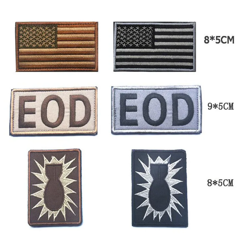 Американский флаг 3D вышивка повязки EOD Bomb Corps Военная тактика боевой значок камуфляж рюкзак для одежды патч в виде шляпы