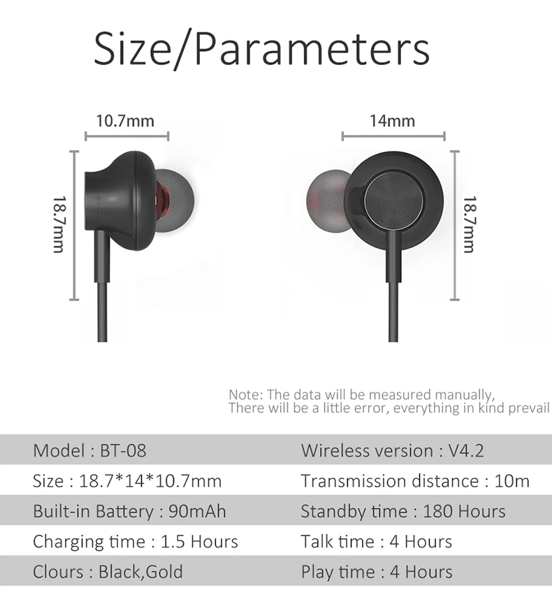 Magift08 Magnetic Bluetooth Earphone Wireless Stereo Sport Headsets CVC 6.0 Microphone Bluetooth V4.2 for Xiaomi Auriculares (8)