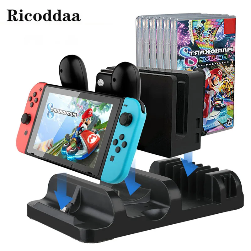 

Multifunctional Charging Dock Station For Nintend Switch Console&Pro Controller Charger Joy Con Stand Game Card Storage