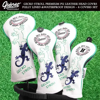 

GECKO STROLL Golf Woods Head Covers Driver Fairways Hybrid HeadCover Set Vintage Series 135H 4pcs/lot For Men Women