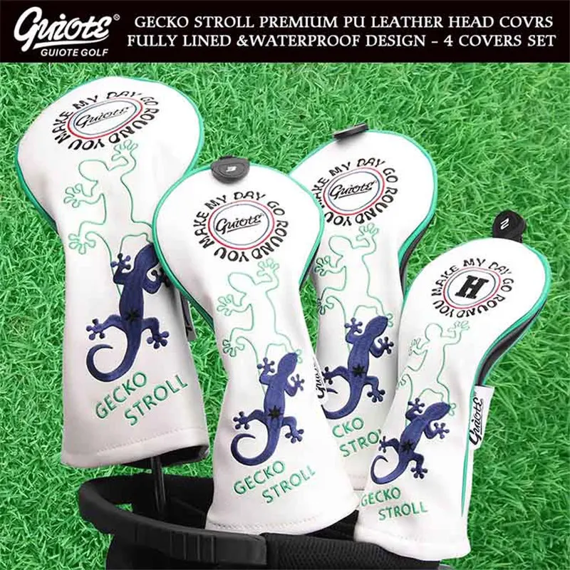 #^Special Price GECKO STROLL Golf Woods Head Covers Driver Fairways Hybrid HeadCover Set Vintage Series 135H 4pcs/lot For Men Women #^Special Price GECKO STROLL Golf Woods Head Covers Driver Fairways Hybrid HeadCover Set Vintage Series 135H 4pcs/lot For Men Women