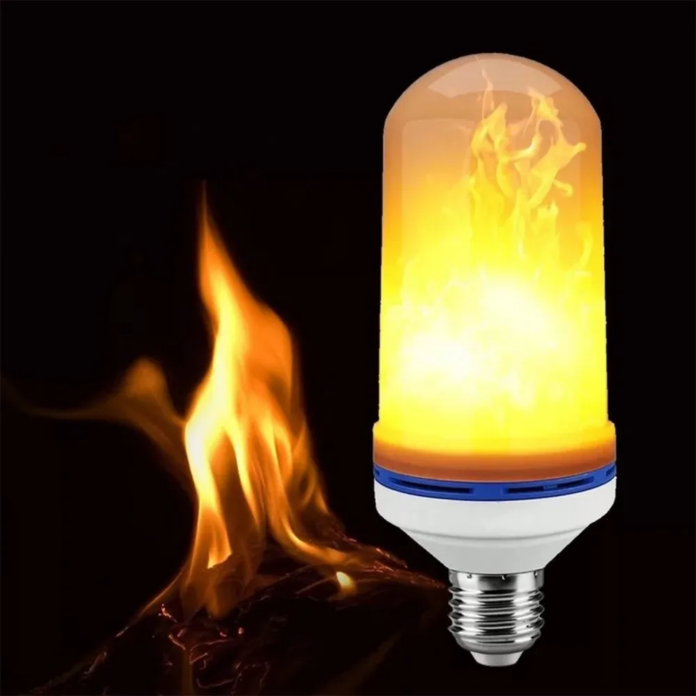 Креативный 4 режима + датчик гравитации Пламенные огни E27 E14 LED эффект пламени