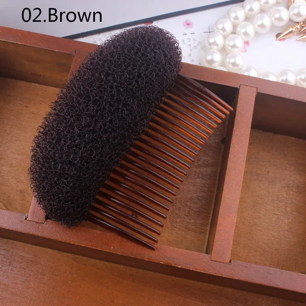 1 шт./пакет полезные вставки для объема волос клип красивая девушка хвост волосы расческой повязка на голову для валик для волос аксессуары для - Цвет: Brown  2
