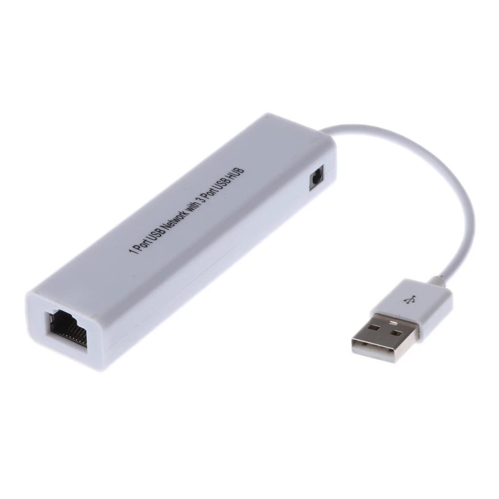 MagiDeal USB2.0 to RJ45 Network Ethernet 100Mbps LAN Adapter with 3Port USB Hub