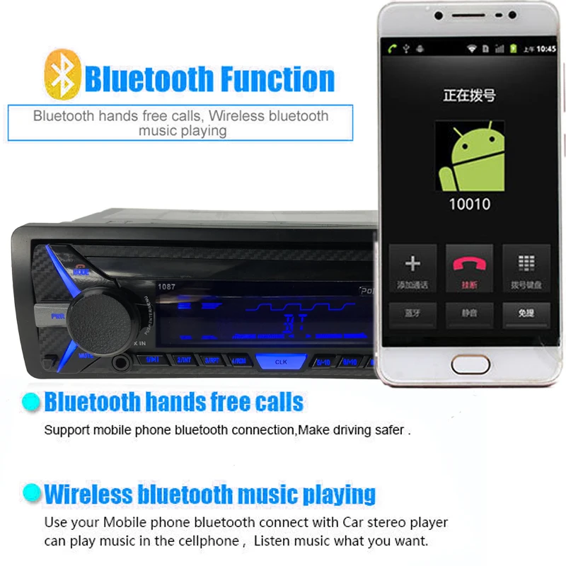 Авторадио 1 Din FM AM TF/USB Автомобильный MP3-плеер 3," Радио кассетный плеер Bluetooth Съемная панель 12 в автомобильный стерео аудио RDS