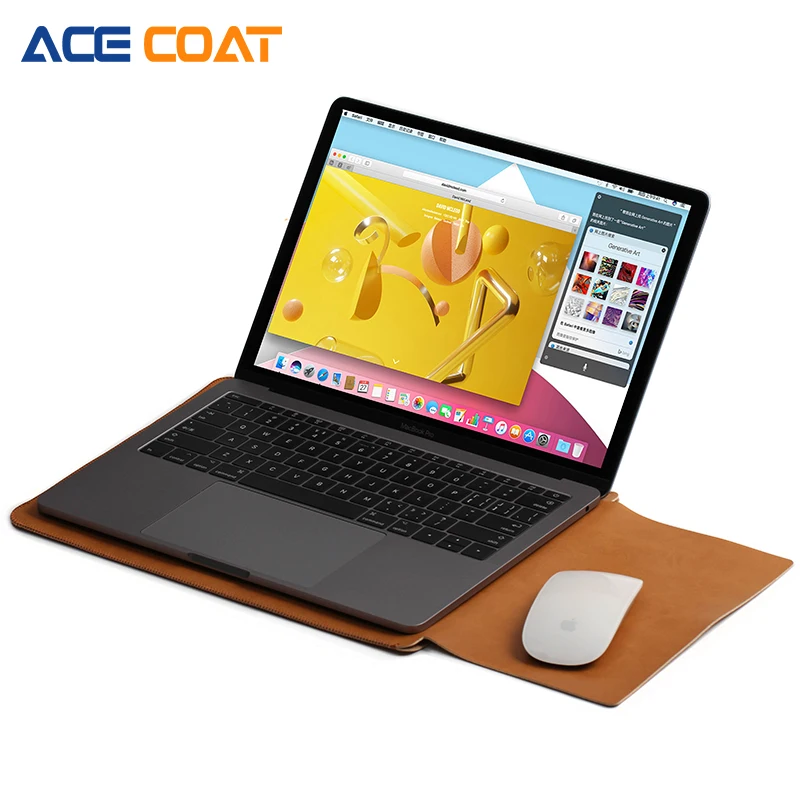 ACECOAT Microfiber PU leather Sleeve Protector bags For Apple Macbook Air Pro Retina13 12 15 laptop Cover For Mac book 13.3 inch