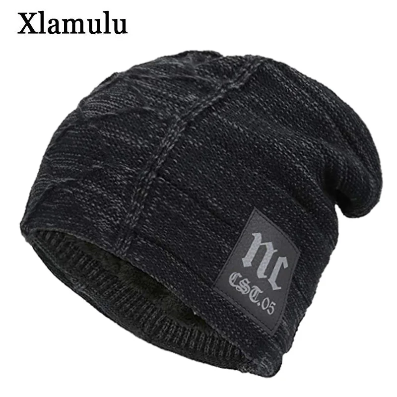 Xlamulu Skullies Beanies Зимние шапки для мужчин вязаная шапка для женщин Gorras мешковатая теплая мягкая Балаклава для шеи мужская Шапочка Шапочки