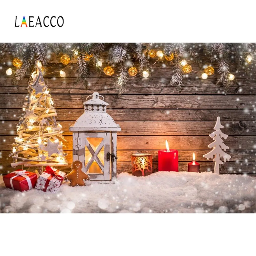 Laeacco Рождественская елка в горошек свет боке Подарочная Свеча Детские вечерние Портретные Фото фоны фотосессия фотография фоны