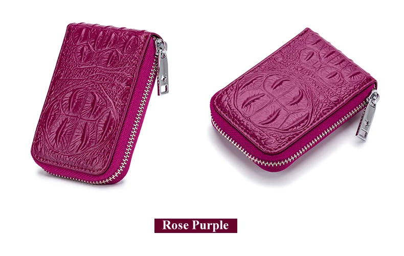 Lomelobo Split Leather Card Wallet Women & Men Alligator Coin Purse Credit ID Card Holder Female Male Lady Bank Cards Wallet Hot 2019 HCL7143 Details (18)