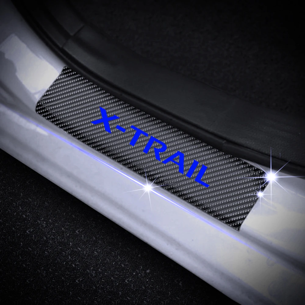 Для Nissan X-Trail XTrail виниловая наклейка из углеродного волокна, Накладка на порог для двери, накладка на дверь, наклейка для автомобиля, Стайлинг автомобиля, 4 шт