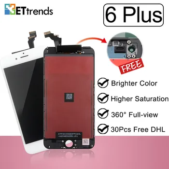 

Quality AAA Brighter Color LCD Display For iPhone 6 Plus LCD Screen Touch Digitizer Assembly 100% Tested DHL Free Ship