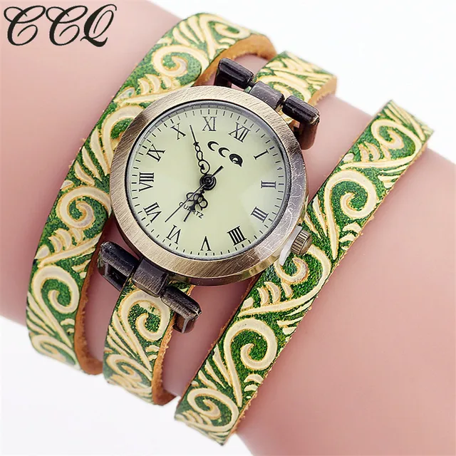 CCQ Brand Fashion Vintage Cow Leather Bracelet Watch Women Wrist Watch Casual Lu CCQ Brand Fashion Vintage Cow Leather Bracelet Watch Women Wrist Watch Casual Lu
