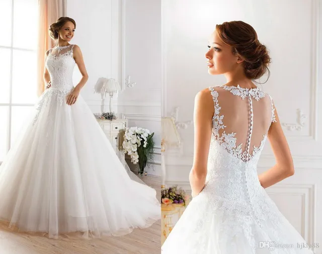 Lace Decollete Wedding Dress