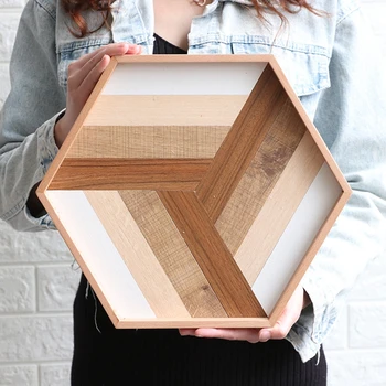 

Solid geometry splice wood serving plate