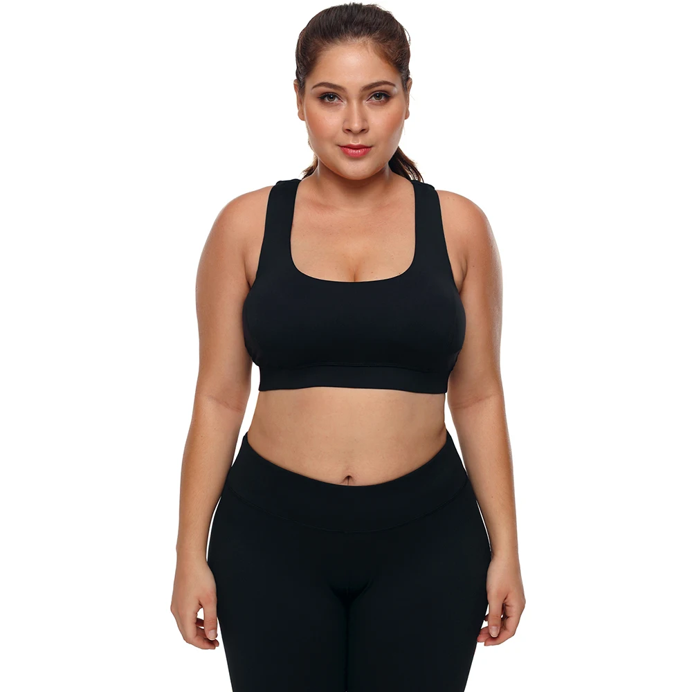 Large Big Plus Size Fitness Top Female Sport Brassiere Push Up Piping Trim Padded Women Running Yoga Workout Sports Bra 2018