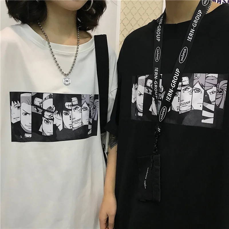 

kuakuayu HJN Unisex Korean Fashion Anime T-Shirt Tumblr Fashion Harajuku Style Tee Street Wear Matching Shirt