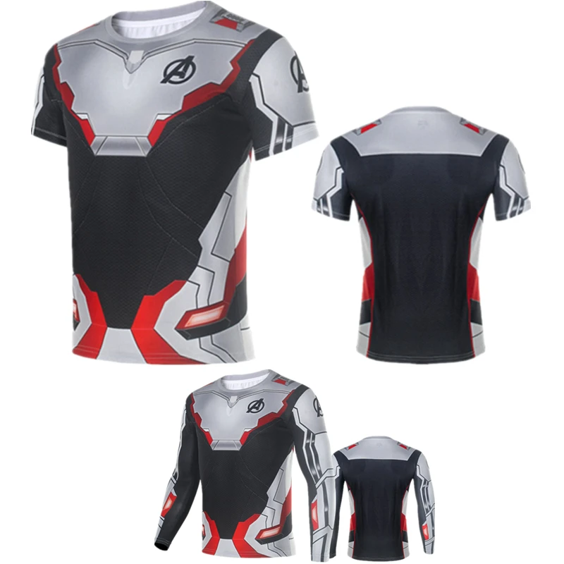 Avengers Endgame Quantum Realm Advanced Tech T-shirt Superhero Cosplay Costume Tops