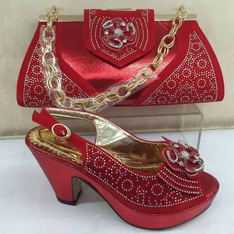 Damen Schwarzes Verziert Set Afrikanischen Schuh Royal Italienischen gold Tasche Und rot Strass Nigerianischen Blauen blau Party fuchsia Mit Für grau silber Hochzeit Schuhe qwaIX4xISP