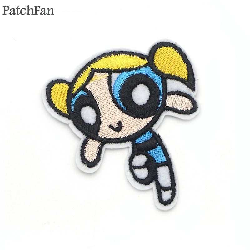 A0201 Patchfan The Powerpuff девочки, наклейка вышитая DIY железная/нашивка аксессуары новейшие популярные лоскуты аппликации - Цвет: 1