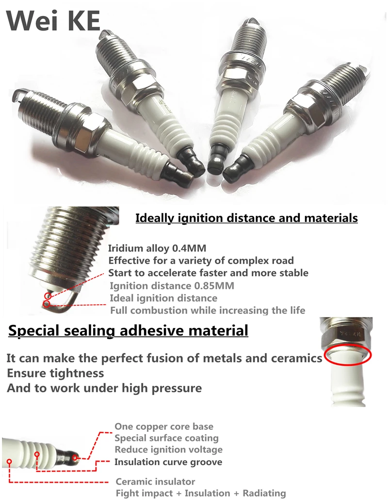 4 PCS For MERCEDES-BENZ S210 E200 T VITO 638 V200 V230 V280 Iridium Alloy Spark Plug Iraurita Spark Plugs BKR6EGP