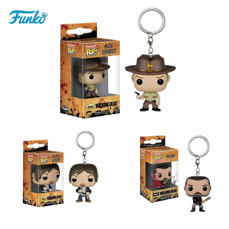 

Funko Pop The Walking Dead Theme Keychain Character Negan Action Figure Key Rings Funny Toys Vinyl Doll for Child Birthday Gift