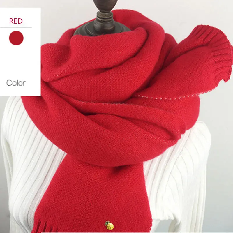 Шарф теплый зимний вязаный женский теплый красный шарф женский теплый зимний вязанный шарфы, платки,палантины шарфы для женщин шарфы и платки женские ананас