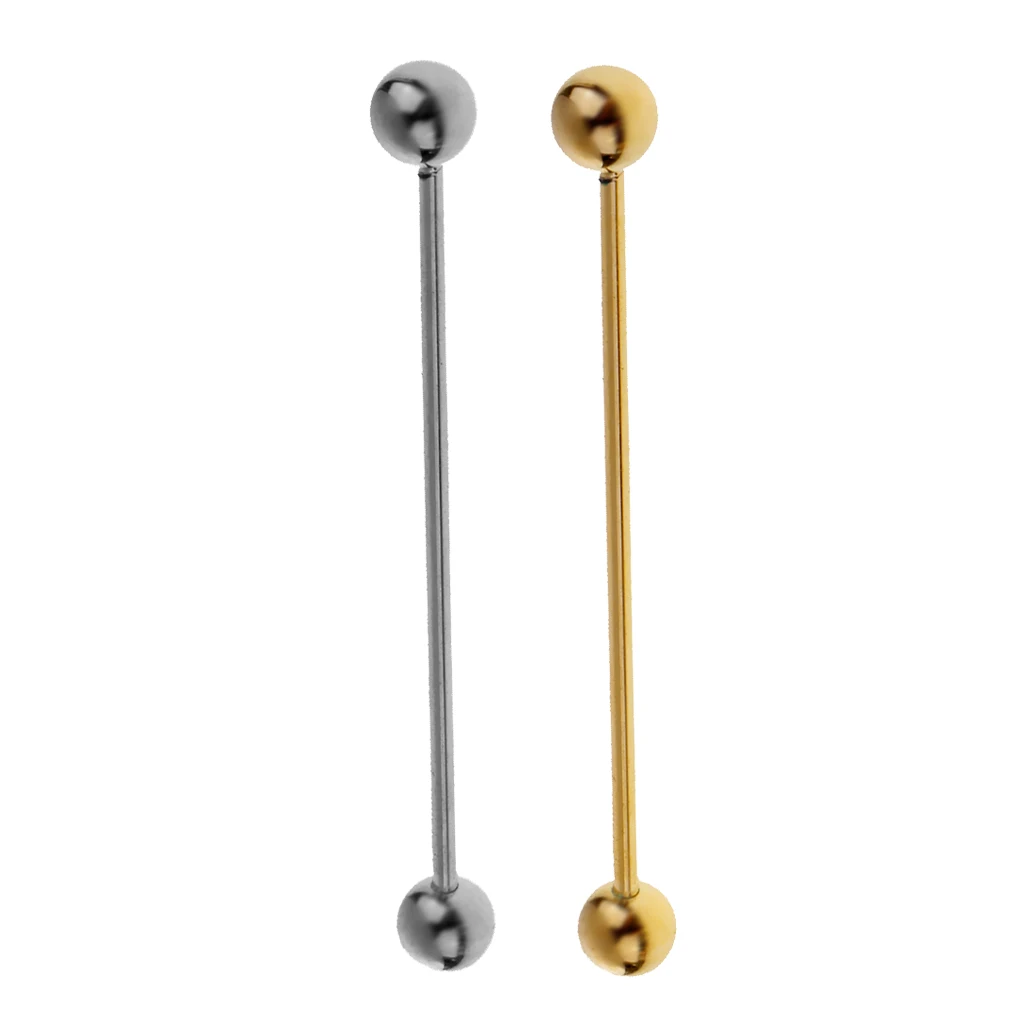 Skinny Pin Round Barbell Collar Tie Clip Clasp Bar Necktie Tie Pin Fashion Jewelry for Valentine's Day Christmas Anniversary 