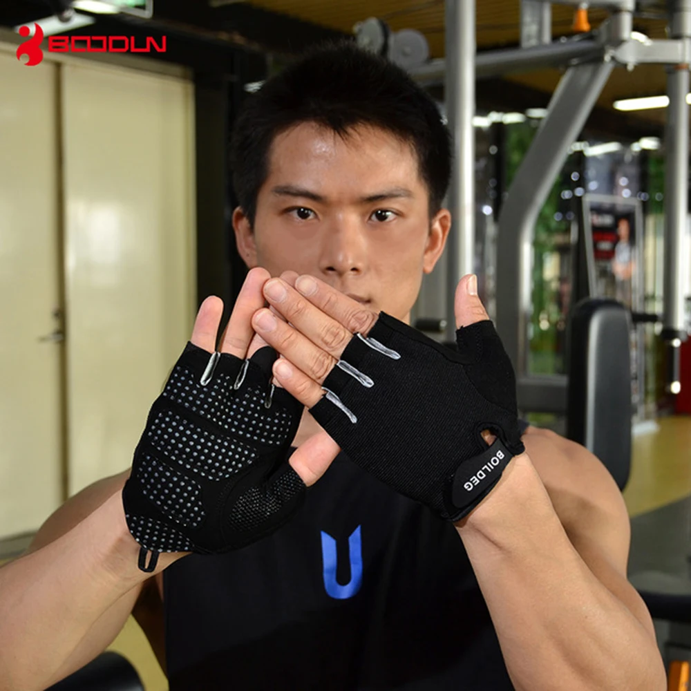 Boodun Gym Gloves Men Women Body Building Half Finger Fitness Gloves An-slip Weight Lifting Sports Training Gloves Boodun Gym Gloves Men Women Body Building Half Finger Fitness Gloves An-slip Weight Lifting Sports Training Gloves