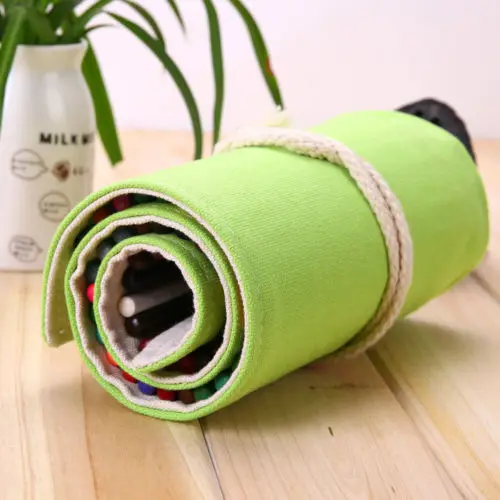 

Simplicity 72-Hole Canvas 4 Colors Pencil Wrap Roll Hold Pouch Travel Organizer