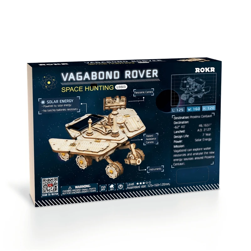 Robotime подвижная игрушка Spirit Rover на солнечной энергии 3D DIY лазерная резка
