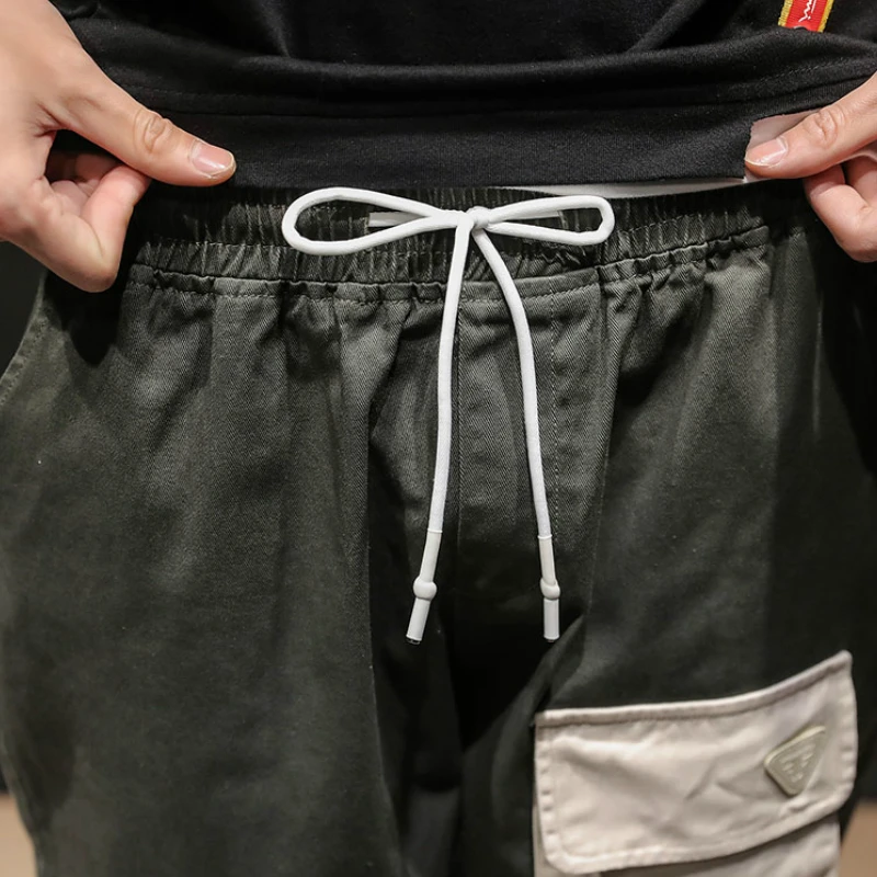 2019 Cargo Pants Mens Casual Joggers Baggy RIbbon Tactical Trousers Harajuku Harem Streetwear Hip Hop Pants Multi Pockets Loose