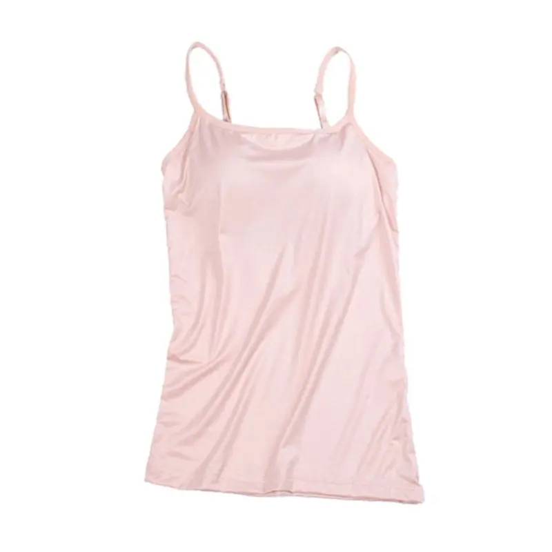 Женское из молочного шелка без стального кольца с нагрудным подкладом Camisole удобные дышащие одноцветные тонкие бретели с v-образным вырезом