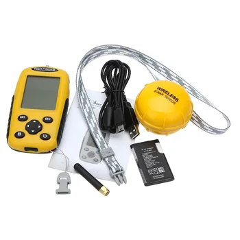 

Dot Matrix LCD Rechargeable Wireless Fish Finder 2.0 to 120ft Depth Fishing Sonar Sensor Sounder Alarm Transducer Fishfinder