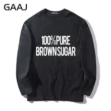 Футболка мужская GAAJ " чистый коричневый сахар" хлопок Повседневная мужская и женская унисекс с длинным рукавом мужская футболка высокого качества с принтом