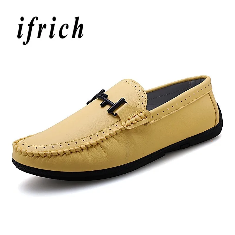 

Young Casual Loafers Shoes Yellow Red Walking Driver Footwear Male Anti-Slip Men Walking Driver Shoes Comfortable Flat Shoes Men