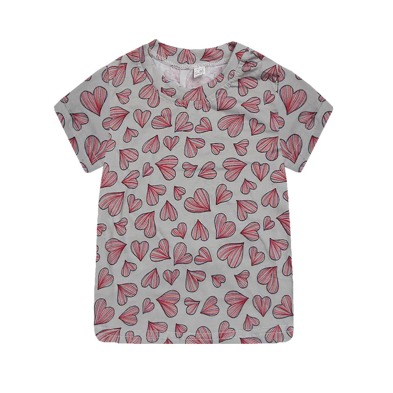 Casual Summer Cotton Baby Girls Boys Short Sleeved T-shirts Printed Children Tees Kids Tops For Age 2-7 Years Old