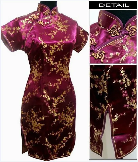 Темно синие женские атласные Короткие Cheongsam Винтаж Китай Стиль Мини Qipao вечернее платье цветок размеры S, M, L, XL, XXL, XXXL, 4XL, 5XL, 6XL