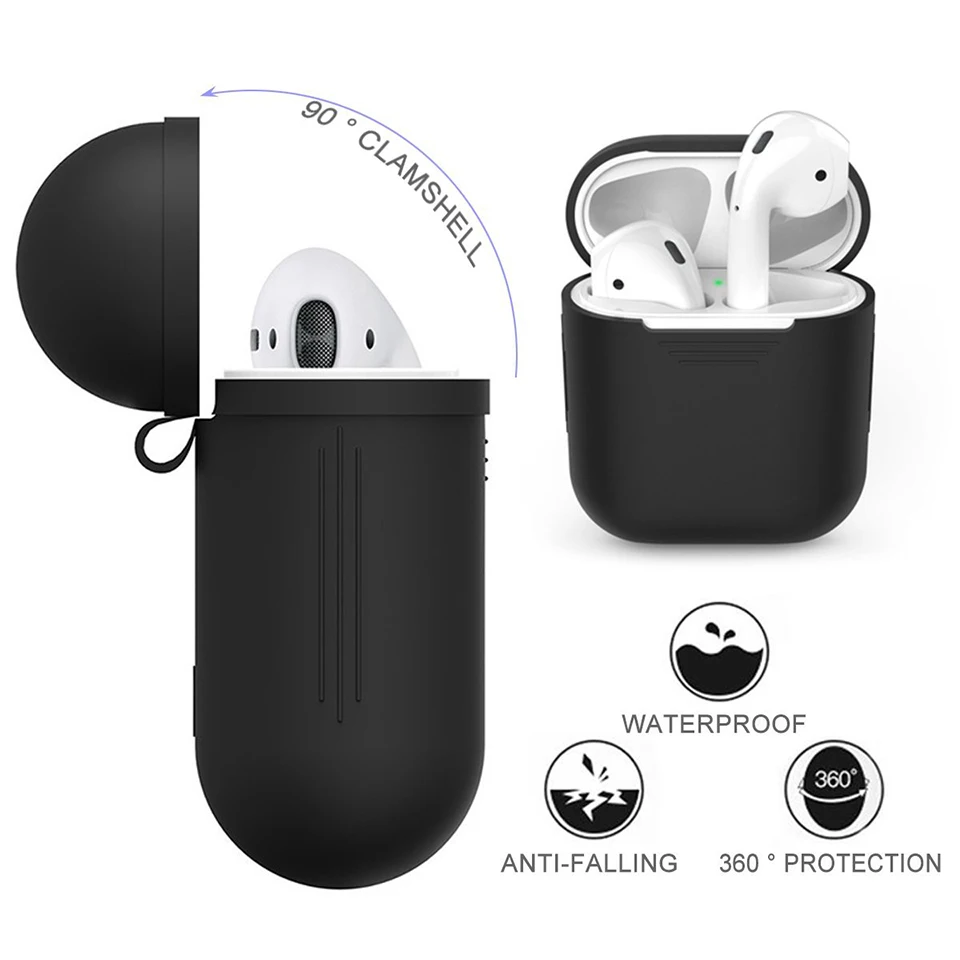 Pack of 7 Accessories Silicone Protective Cover Pouch Case& Anti Lost Strap & Ear Cover Hooks for Apple AirPods Case 2
