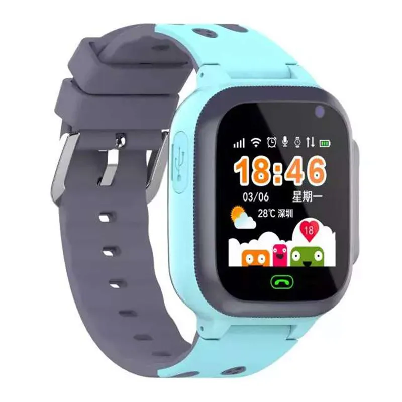 Детские умные часы с gps, телефон, детские часы, 1,44 дюймов, цветной сенсорный экран, wifi, SOS, умные детские часы, поддержка SIM, wifi, SOS - Цвет: blue grey