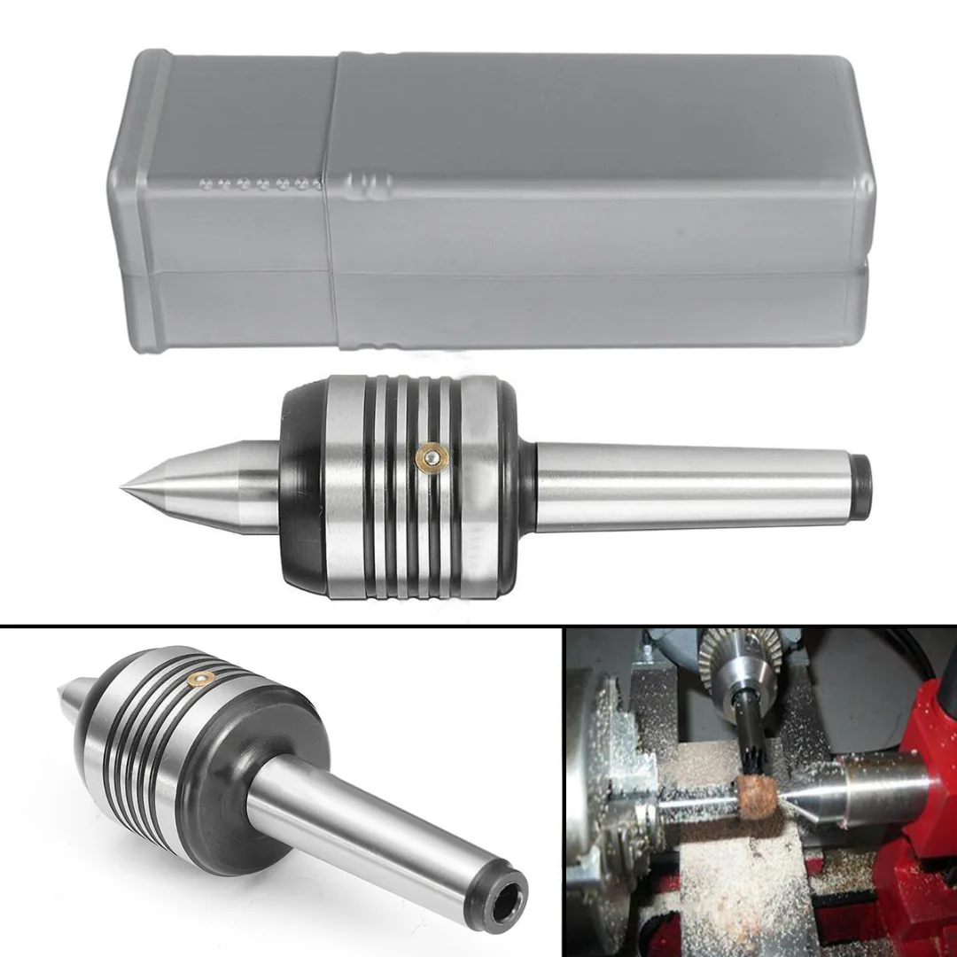 MT2 Morse Taper #2 Live Center For Lathe – High Precision Triple Ball Bearing, 0.000197" Accuracy, 350 Lb Capacity