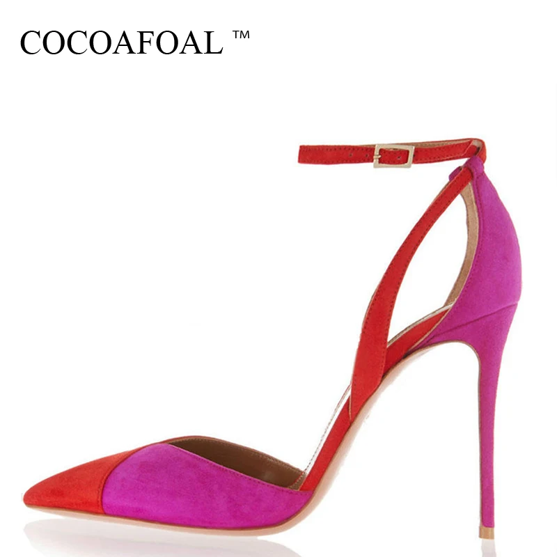 

COCOAFOAL Women 12 CM High Heels Sandals Fashion Plus Size 33 - 43 Red Wedding High Heels Sandals Party Sexy Summer Pumps 2018
