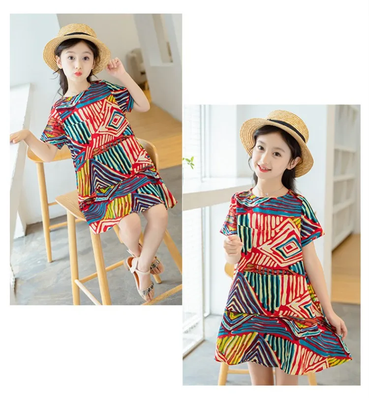 3-12 y girls dress 2019 summer bohemian elegant dresses for girls dress 10 to 12 years fashion teen girl clothes On Sales (2)