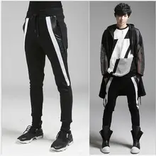 Горячая Новая мода повседневные брюки корейские ноги брюки прилив мужские брюки больших размеров тренировочные брюки парикмахер певица костюмы