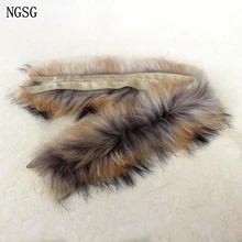 Воротник из натурального меха для детей, шапка 55-65 см, самодельные меховые манжеты, отделка краев, аксессуары для одежды, мягкий шарф из натурального меха енота, шапка