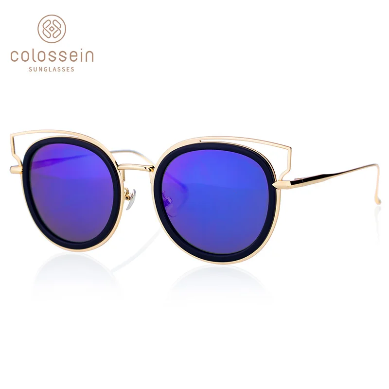 

COLOSSEIN Pinglas Modern Cat eye Sunglasses Luxury Design Street Classic Coating Glasses Women Summer Sun block Eyewear Female