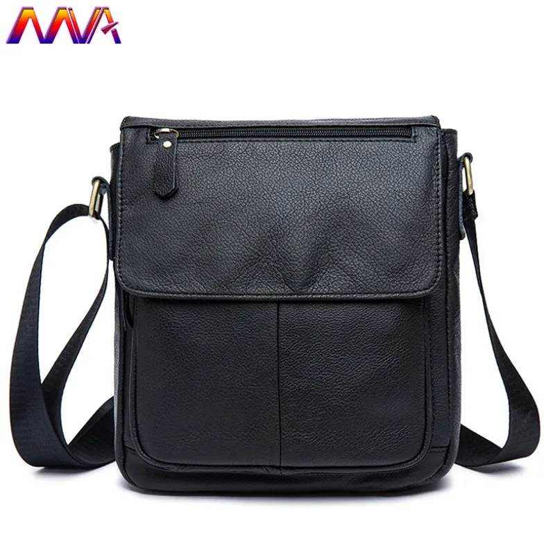 

MVA Fashion Casual Men Leather Bag 100% Genuine Leather Men Shoulder Bag Men Crossbody Bag Soft Zipper Men Casual Bags